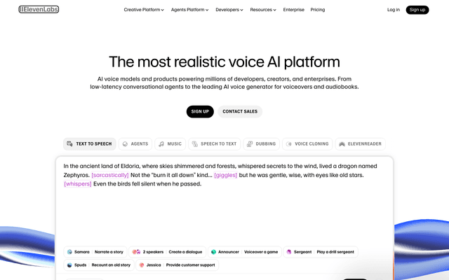 ElevenLabs Text to Speech - AI Tool Screenshot