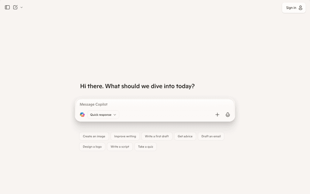 Microsoft Copilot Search Screenshot